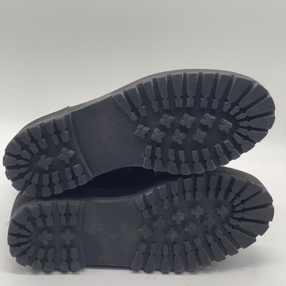 Dolls Kill Emerald Green Velvet Platform Combat Boots Goth Grunge Lace Up Size 7 - Picture 5 of 7